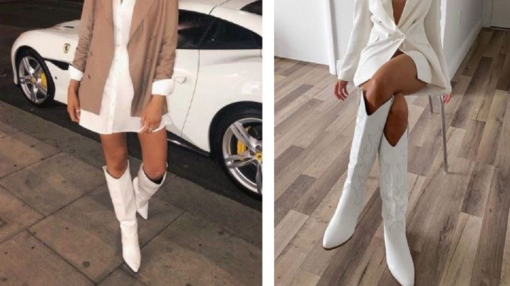 ¿Cómo combinar botas blancas vaqueras y lucir elegante?