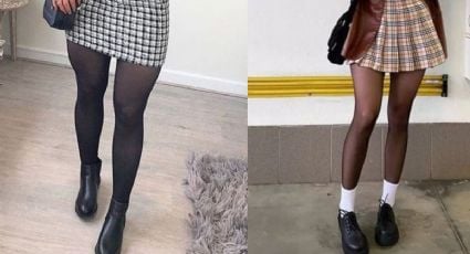 3 looks para combinar unas medias negras con faldas y lucir elegante