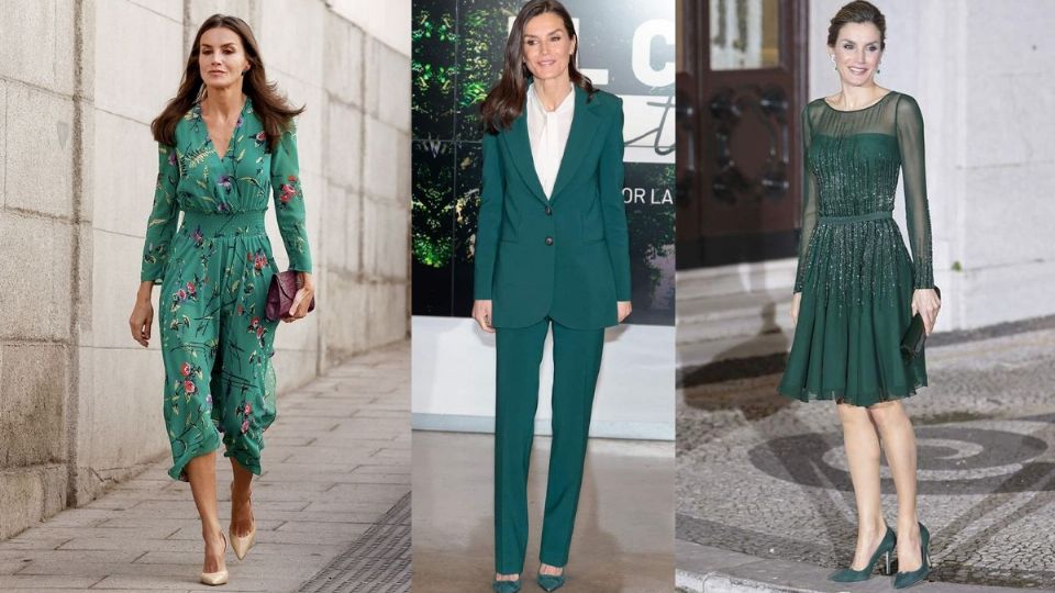 La reina Letizia adora utilizar ropa verde para lucir elegante